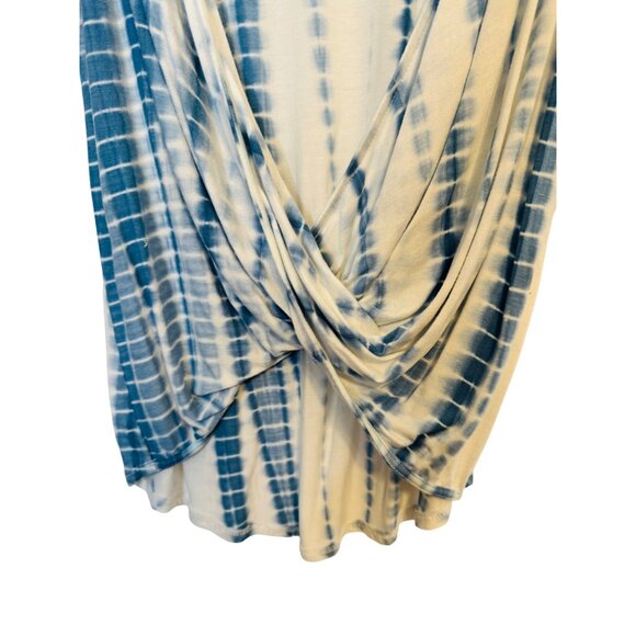 2/$25 MOD Tie-Dye Medium Sleeveless Deep Plunge V neck Rayon & Spandex Blue & Wh - Picture 5 of 12